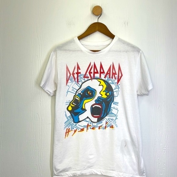 Def Leppard - Double Faces Hysteria Fun Graphic Short Sleeve Band Tee Size Med - Picture 7 of 9